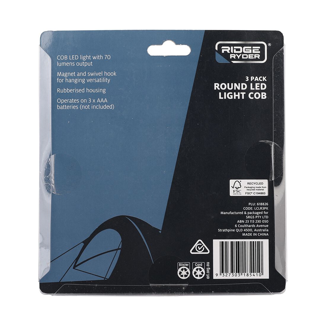 Ridge Ryder Cob Light LED Round 3pk, , scaau_hi-res