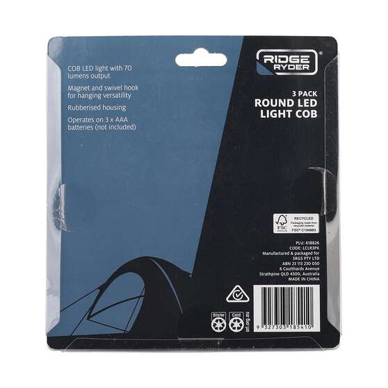 Ridge Ryder Cob Light LED Round 3pk, , scaau_hi-res