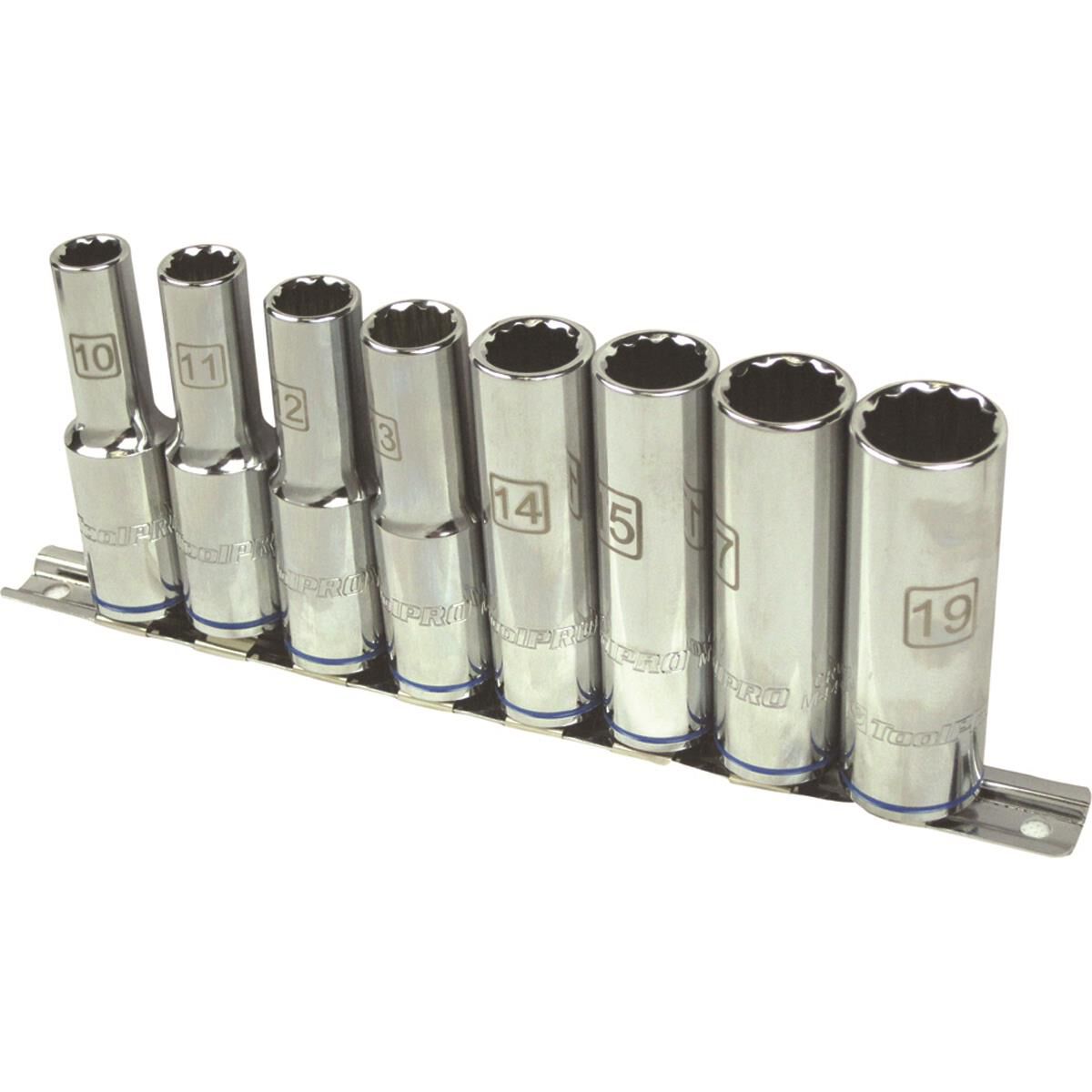 ToolPRO Socket Rail Set 1/2" Drive Metric Deep 8 Piece 9327303096327 eBay