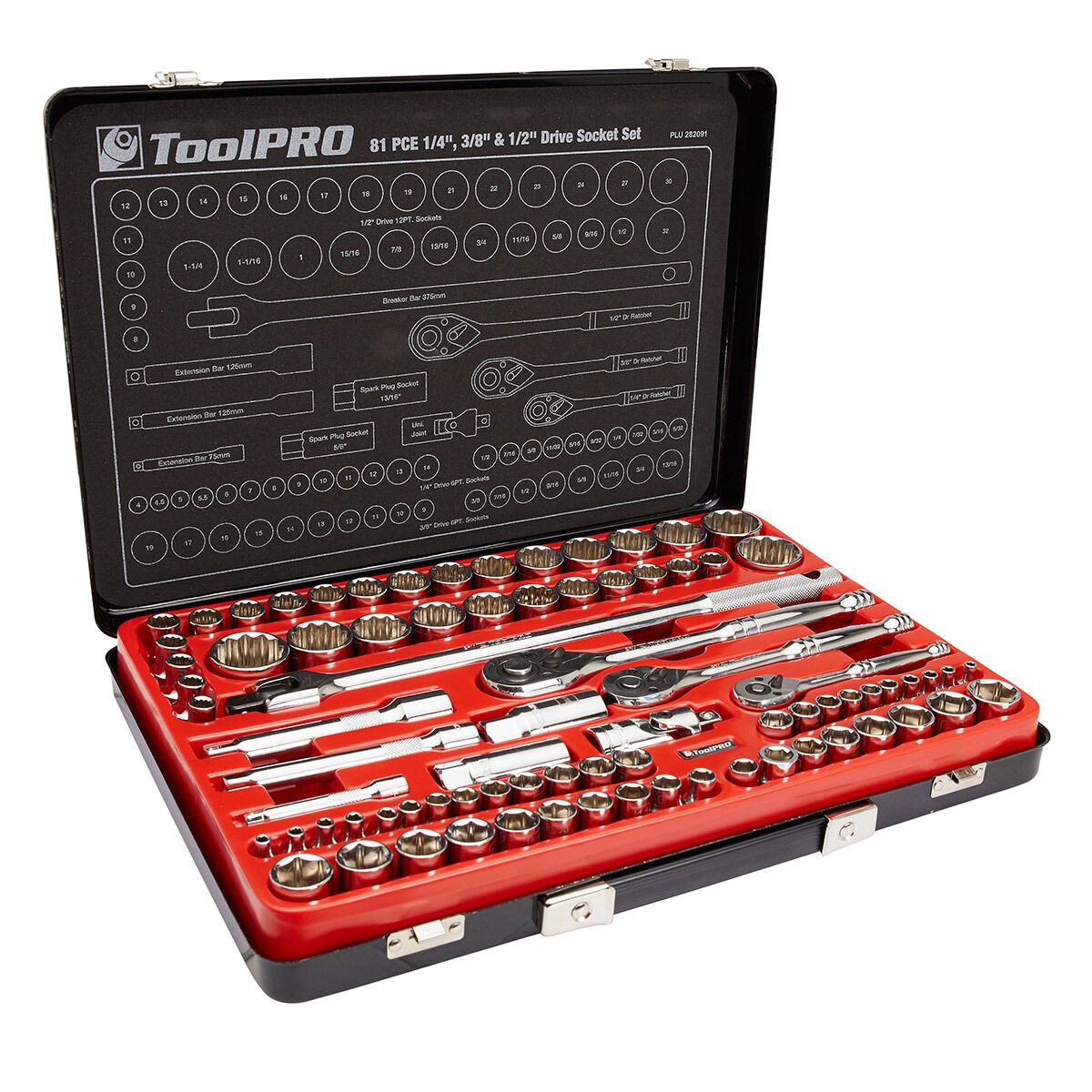 ToolPRO Socket Set 1 / 4 inch, 3 / 8 inch and 1 / 2 inch Drive