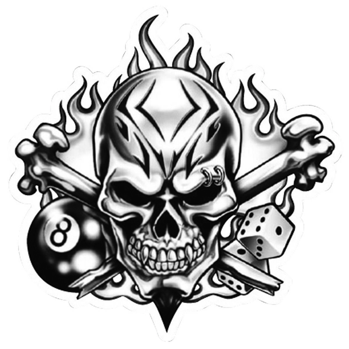 Hot Stuff Sticker Skull 8 Ball, Vinyl 9342615004945 eBay