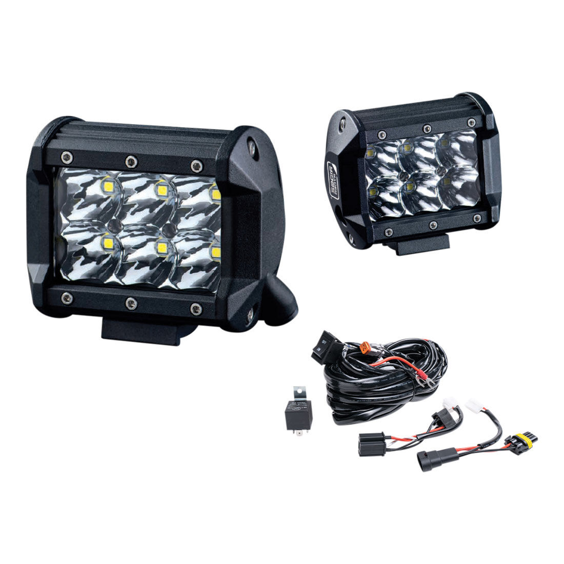 Ridge Ryder 100mm Led Driving Lights 25w With Harness Ebay