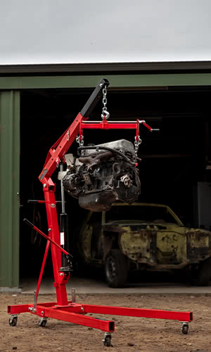 Engine on an engine stand