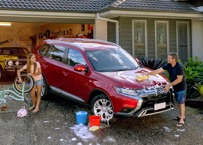 Family Washing
           Car