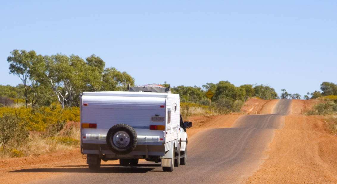 Caravan being towed