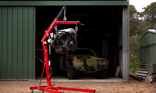 Engine on an engine stand