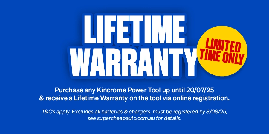 Kincrome Life Time Warranty