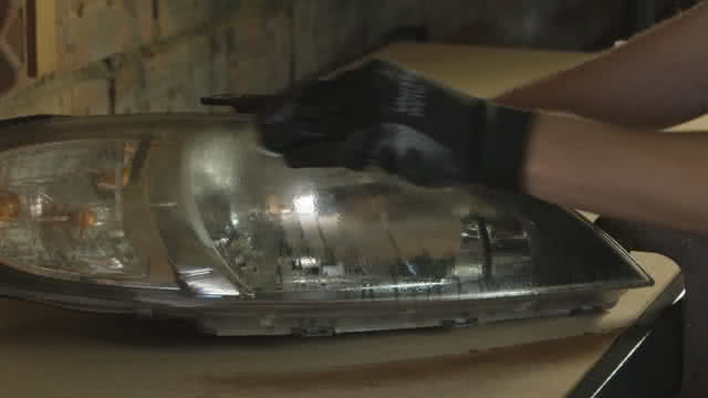 Sanding a headlight
