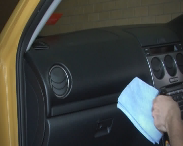 Applying protectant to a dashboard