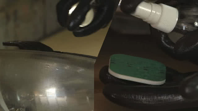 Apply lube to headlight and pad