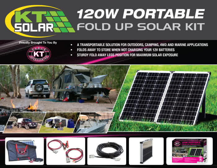 KT Solar 120W Portable Folding Solar Panel