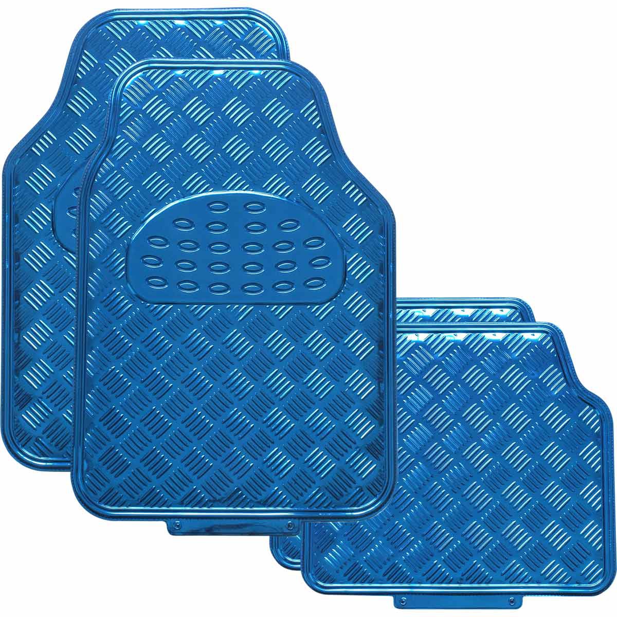 Sca Checkerplate Car Floor Mats Pvc Blue Set Of 4 Supercheap
