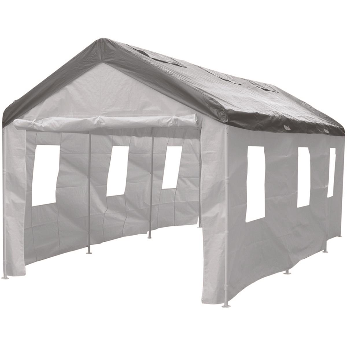 Coverall Carport Side Wall Enclosure Kit White 4 Piece